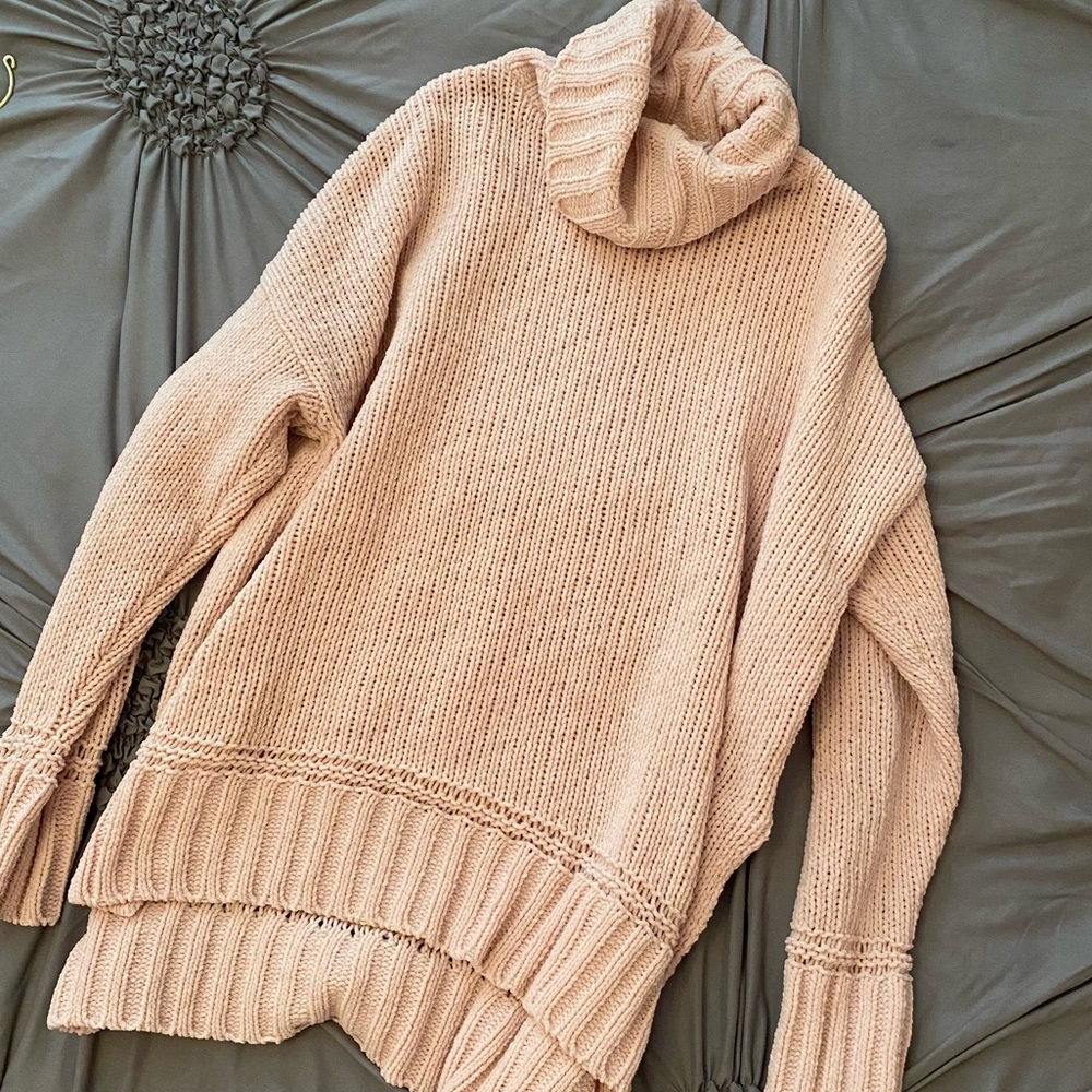 Light Pink soft knit turtleneck sweater